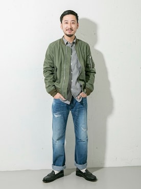 「URBAN RESEARCH（アーバンリサーチ）のアイテム（ミリタリージャケット）」を使った、moriyamaさん（メンズ・172cm）の冬コーディネート