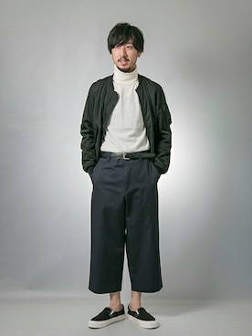 moriyamaさんの「ALPHA INDUSTRIES×URBAN RESEARCH iD　別注MA-1 ジャケット」を使ったコーディネート