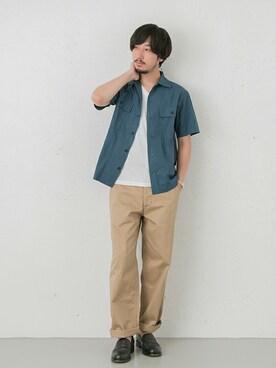 「Vネック」｜moriyamaさん（メンズ・172cm）の夏コーディネート