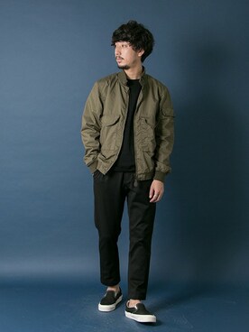 「URBAN RESEARCH（アーバンリサーチ）のアイテム（ミリタリージャケット）」を使った、moriyamaさん（メンズ・172cm）の秋コーディネート
