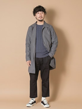 「URBAN RESEARCH（アーバンリサーチ）のアイテム（ステンカラーコート）」を使った、moriyamaさん（メンズ・172cm）の秋コーディネート