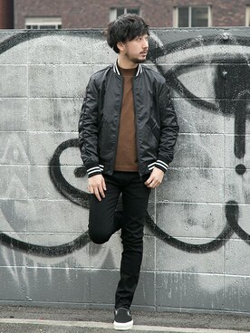 「URBAN RESEARCH（アーバンリサーチ）のアイテム（ブルゾン）」を使った、moriyamaさん（メンズ・172cm）の冬コーディネート