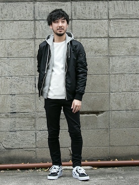 「URBAN RESEARCH（アーバンリサーチ）のアイテム（ブルゾン）」を使った、moriyamaさん（メンズ・172cm）の冬コーディネート