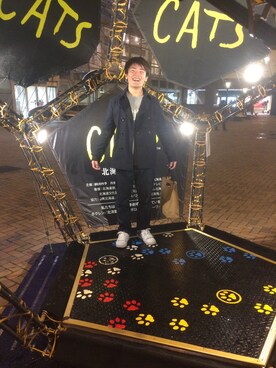 「アイテム（ピーコート）」を使った、藤田 とーやさん（メンズ・168cm・10代）の冬コーディネート