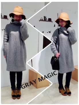 「アイテム（チュニック）」を使った、GMさん（レディース・160cm）の冬コーディネート