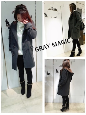 「GRAY MAGIC（グレイマジック）のアイテム」を使った、GMさん（レディース・160cm）の冬コーディネート