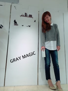「GRAY MAGIC（グレイマジック）のアイテム」を使った、GMさん（レディース・160cm）の冬コーディネート
