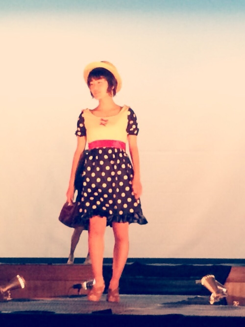「handmade、MARINE」｜「Original.のアイテム（シャツワンピース、ブルー系）」を使った、Muu33さん（レディース・154cm）の冬コーディネートの1枚目の写真