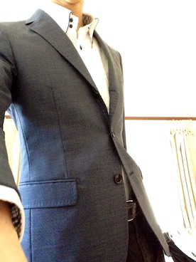 「male&coのアイテム（スーツジャケット、ブルー系）」を使った、Krockさん（メンズ）の秋コーディネート