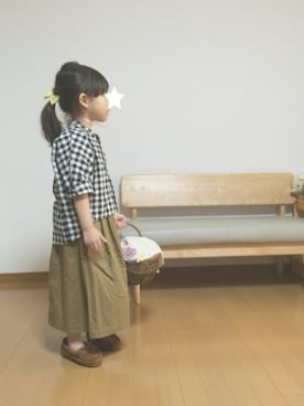 「ギンガムチェックシャツ」｜aya＊tomoさん（キッズ・110cm）の春コーディネート