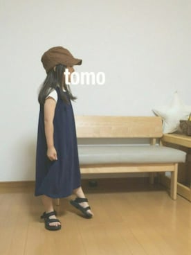 「ワークキャップ」｜「アイテム（ワンピース/ドレス）」を使った、aya＊tomoさん（キッズ・110cm）の夏コーディネート