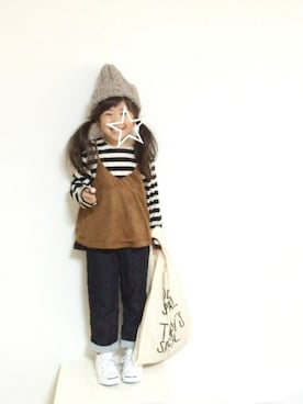 「アイテム（キャミソール）」を使った、aya＊tomoさん（キッズ・110cm）の秋コーディネート