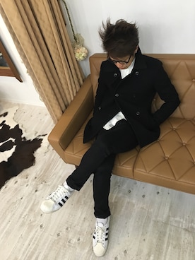 「アイテム（ピーコート）」を使った、SHIROさん（メンズ・170cm・30代）の冬コーディネート