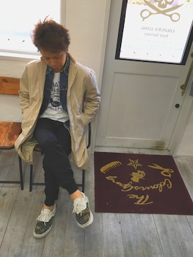 「アイテム（トレンチコート）」を使った、SHIROさん（メンズ・170cm・30代）の冬コーディネート