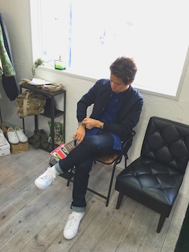 「アイテム（ミリタリージャケット）」を使った、SHIROさん（メンズ・170cm・30代）の春コーディネート