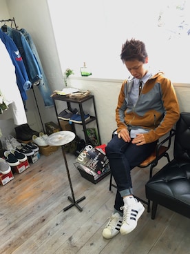 「アイテム（ナイロンジャケット）」を使った、SHIROさん（メンズ・170cm・30代）の春コーディネート