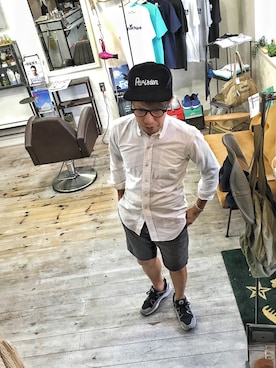 「THOM BROWNE（トムブラウン）のアイテム」を使った、SHIROさん（メンズ・170cm）の夏コーディネート