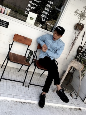 「Maison Kitsune（メゾンキツネ）のアイテム」を使った、SHIROさん（メンズ・169cm）の秋コーディネート