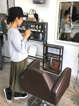 「no brand（ノーブランド）のアイテム（ハット）」を使った、SHIROさん（メンズ・169cm）の秋コーディネート