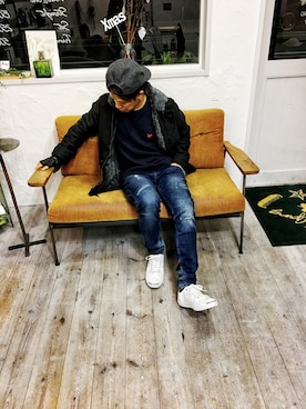 「アイテム（ミリタリージャケット）」を使った、SHIROさん（メンズ・169cm・40代）の秋コーディネート