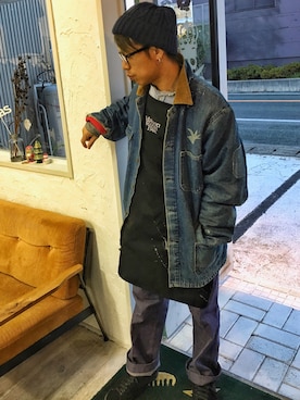 「アイテム（ニットキャップ/ビーニー）」を使った、SHIROさん（メンズ・169cm・40代）の冬コーディネート