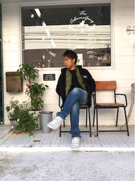 「アイテム（ミリタリージャケット）」を使った、SHIROさん（メンズ・169cm・30代）の冬コーディネート