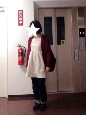 「earth music&ecology（アースミュージックアンドエコロジー）のアイテム（ワンピース、ホワイト系）」を使った、ももさん（レディース）の秋コーディネート