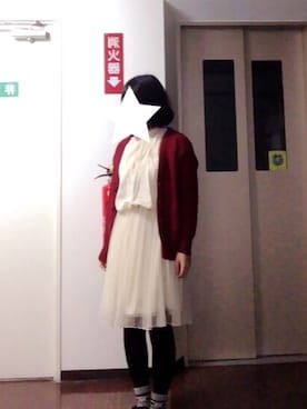 「しまむら（シマムラ）のアイテム（スカート、ホワイト系）」を使った、ももさん（レディース）の秋コーディネート