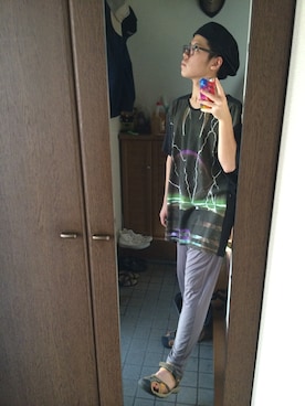 「NIKE（ナイキ）のアイテム（ハンチング/ベレー帽）」を使った、タクマヤマグチさん（メンズ・167cm）の夏コーディネート