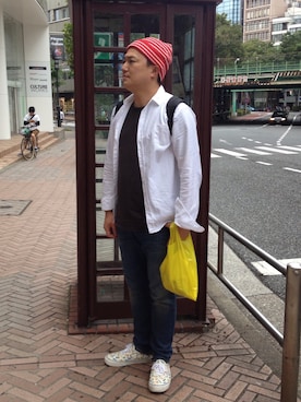 「ALLEGE（アレッジ）のアイテム（ニットキャップ/ビーニー）」を使った、OGUさん（メンズ・177cm）の秋コーディネート