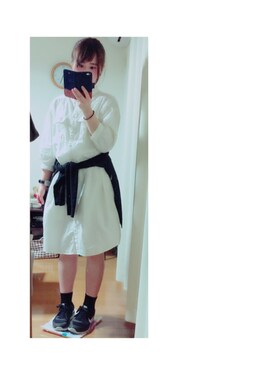 「chocol raffine robe（ショコラフィネローブ）のアイテム（シャツワンピース）」を使った、つむ。さん（レディース・153cm）の春コーディネート