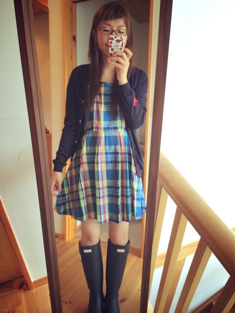 「チェック、ワンピース、ドロシー、WEARBOOKエントリー」｜「MILKFED.のCHECK DRESS DOROTHY（ワンピース、ブルー系）」を使った、みゆちゅうさん（レディース・164cm）の夏コーディネートの1枚目の写真