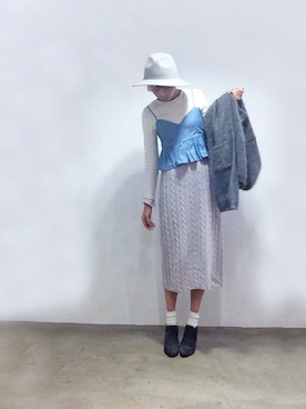 「アイテム（ブーティ）」を使った、Rieko  さん（レディース・161cm）の秋コーディネート