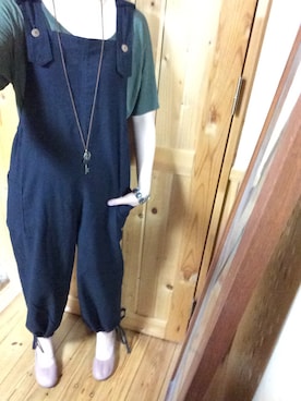 「MALAIKA（マライカ）のアイテム（オールインワン・サロペット）」を使った、UNiQLO店員かのんさん（レディース・165cm）の夏コーディネート