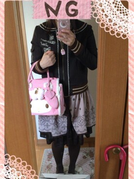 「axes femme（アクシーズファム）のアイテム（ブルゾン）」を使った、やまなかみおるさん（レディース・162cm）の秋コーディネート