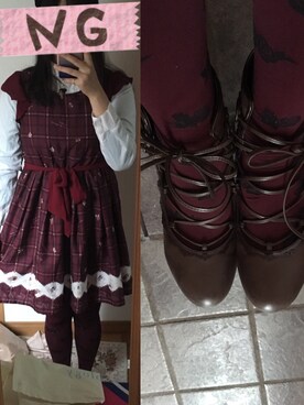 「axes femme（アクシーズファム）のアイテム（ブーティ）」を使った、やまなかみおるさん（レディース・162cm）の冬コーディネート