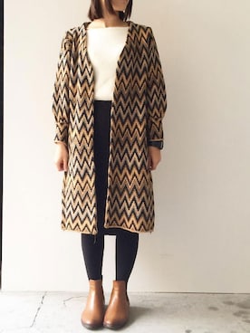 「ロングカーディガン」｜ちひろさん（レディース・154cm）の秋コーディネート