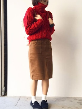 「ＡＮＤＪ（アンドジェイ）のアイテム」を使った、ちひろさん（レディース・154cm）の秋コーディネート