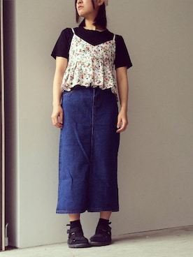 「ＡＮＤＪ（アンドジェイ）のアイテム」を使った、ちひろさん（レディース・154cm）の秋コーディネート