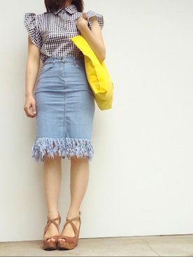 「ＡＮＤＪ（アンドジェイ）のアイテム（トップス）」を使った、ちひろさん（レディース・154cm）の春コーディネート