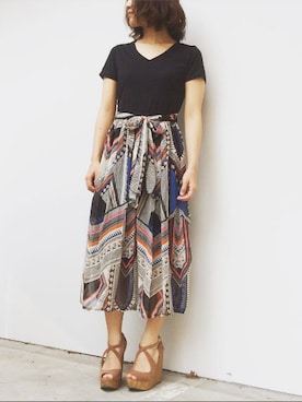 「ＡＮＤＪ（アンドジェイ）のアイテム」を使った、ちひろさん（レディース・154cm）の秋コーディネート