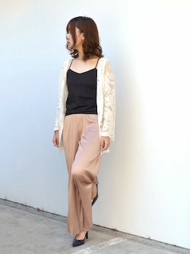 「ＡＮＤＪ（アンドジェイ）のアイテム」を使った、ちひろさん（レディース・154cm）の秋コーディネート