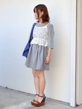「ＡＮＤＪ（アンドジェイ）のアイテム」を使った、ちひろさん（レディース・154cm）の秋コーディネート