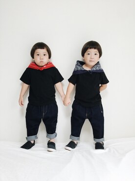 「ドラフトCO」｜maki◡̈⃝︎さん（キッズ・90cm）の夏コーディネート
