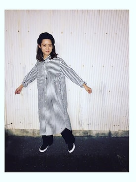 「アイテム（シャツワンピース）」を使った、maruyama ayakaさん（レディース・155cm・20代）の秋コーディネート