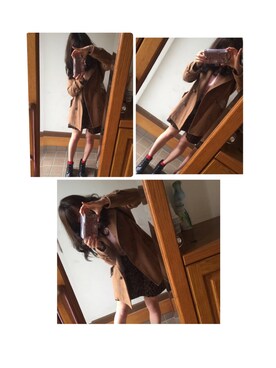 「大ぶりアクセサリー」｜「アイテム（トップス）」を使った、しおりんさん（レディース・159cm）の秋コーディネート