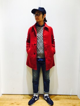 「SEVENDAYS=SUNDAY（セブンデイズサンデイ）のアイテム（スニーカー）」を使った、eceさん（メンズ・167cm）の秋コーディネート