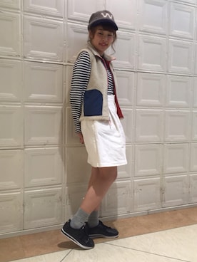 「BEAMS BOY（ビームスボーイ）のアイテム（Tシャツ/カットソー）」を使った、takita mikiさん（レディース・154cm）の冬コーディネート