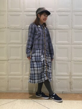 「nike sb 」｜「アイテム（ワンピース/ドレス）」を使った、takita mikiさん（レディース・154cm）の冬コーディネート