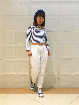 「orcival」｜「アイテム（ハンチング/ベレー帽）」を使った、takita mikiさん（レディース・154cm）の春コーディネート